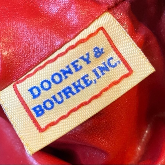 Vintage Mini Dooney & Bourke Envelope Fold Over Glossy Handbag, Brown/Olive - Picture 3 of 14